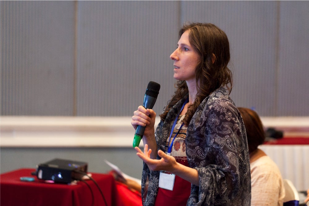 Anna Herforth participating during the 2nd Annual ANH Academy Week and 5th Annual Feed the Future Innovation Lab for Nutrition Agriculture-Nutrition Scientific Symposium, held in Kathmandu, Nepal.
